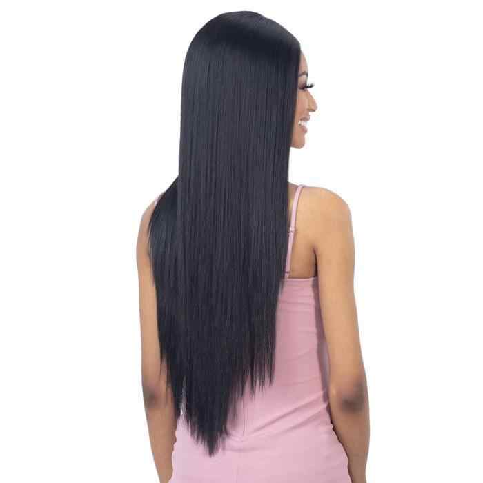 High quality blue and black synthetic fiber wig transparent lace heat resistant