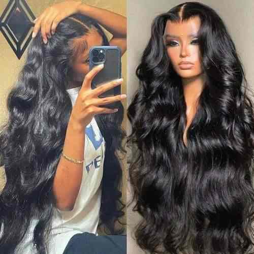 Raw Brazilian Dinner Double Pull Body Wave Black Women's Human Hair Per Dial HD Lace Front No Gel Wigs Wholesale Price